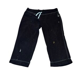 Soma Y2K Distressed Grunge Capri Joggers, low rise, Brown, Large